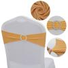 50 PCS Stretch Chair Sashes Bows Chair Bands with Buckle for Wedding Reception Hotel Banquet Birthday Party Decorations (Gold) view 3