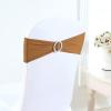 50 PCS Stretch Chair Sashes Bows Chair Bands with Buckle for Wedding Reception Hotel Banquet Birthday Party Decorations (Gold) view 4
