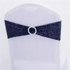 Dimatic 25 PCS Stretch Sequin Chair Sashes Chair Stretchy Spandex Bands for Wedding Reception Events Banquets Chairs Decoration (Navy) view 1