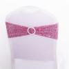 10 PCS Stretch Sequin Chair Sashes Chair Stretchy Spandex Bands for Wedding Reception Events Banquets Chairs Decoration (Pink) view 1