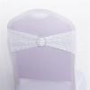 Dimatic 25 PCS Stretch Sequin Chair Sashes Chair Stretchy Spandex Bands for Wedding Reception Events Banquets Chairs Decoration (White) view 1