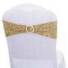 Dimatic 25 PCS Stretch Sequin Chair Sashes Chair Stretchy Spandex Bands for Wedding Reception Events Banquets Chairs Decoration (Gold) view 1