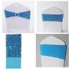 Dimatic 10 PCS Stretch Sequin Chair Sashes Chair Stretchy Spandex Bands for Wedding Reception Events Banquets Chairs Decoration (Azure) view 4
