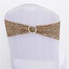 Dimatic 25 PCS Stretch Sequin Chair Sashes Chair Stretchy Spandex Bands for Wedding Reception Events Banquets Chairs Decoration (Champagne) view 1