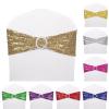 Dimatic 25 PCS Stretch Sequin Chair Sashes Chair Stretchy Spandex Bands for Wedding Reception Events Banquets Chairs Decoration (Champagne) view 2