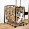 Main + Mesa Woven Jute and Metal Magazine Holder, Natural/Black view 3