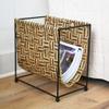 Main + Mesa Woven Jute and Metal Magazine Holder, Natural/Black view 4