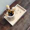 StonePlus Natural Marble Elegant Jewelry Tray Small Stone Organizer for Dressroom/Bathroom/Coffeeshop (Beige Travertine, 9.84Lx5.91Wx1.18H) view 2