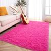 Foxmas Large Area Rugs for Living Room Bedroom 6x9 Feet, Fluffy Kids Room Plush Shaggy Nursery Rug Furry Throw Carpets for Boys Girls, College Dorm Fuzzy Rugs Home Decorate Rug, Hot Pink view 1