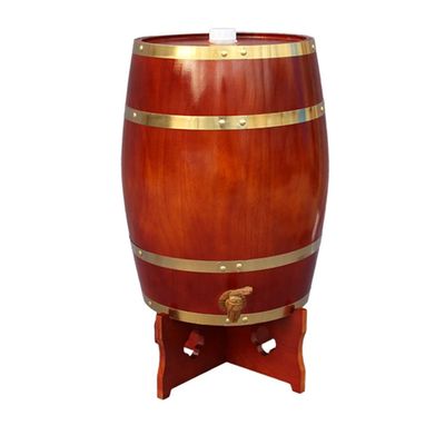 GZHENH Oak Barrel, Whiskey Cask Bar Wine Cellar Wine Red Wine Storage Bucket with Faucet, 6 Colors (Color : E, Size : 20L/55cm)