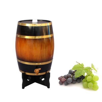GZHENH Oak Barrel, Whiskey Cask Bar Wine Cellar Wine Red Wine Storage Bucket with Faucet, 6 Colors (Color : A, Size : 10L/45cm)
