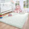 Foxmas Large Area Rugs for Living Room Bedroom 6x9 Feet, Fluffy Kids Room Plush Shaggy Nursery Rug Furry Throw Carpets for Boys Girls, College Dorm Fuzzy Rugs Home Decorate Rug, Cream view 4