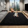 Foxmas Large Area Rugs for Living Room Bedroom 6x9 Feet, Fluffy Kids Room Plush Shaggy Nursery Rug Furry Throw Carpets for Boys Girls, College Dorm Fuzzy Rugs Home Decorate Rug, Black view 3
