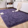 Foxmas Large Area Rugs for Living Room Bedroom 6x9 Feet, Fluffy Kids Room Plush Shaggy Nursery Rug Furry Throw Carpets for Boys Girls, College Dorm Fuzzy Rugs Home Decorate Rug, Grey Purple view 3