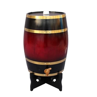 GZHENH Oak Barrel, Whiskey Cask Bar Wine Cellar Wine Red Wine Storage Bucket with Faucet, 6 Colors (Color : B, Size : 20L/55cm)