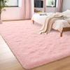 Foxmas Large Area Rugs for Living Room Bedroom 6x9 Feet, Fluffy Kids Room Plush Shaggy Nursery Rug Furry Throw Carpets for Boys Girls, College Dorm Fuzzy Rugs Home Decorate Rug, Pink view 2