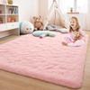 Foxmas Large Area Rugs for Living Room Bedroom 6x9 Feet, Fluffy Kids Room Plush Shaggy Nursery Rug Furry Throw Carpets for Boys Girls, College Dorm Fuzzy Rugs Home Decorate Rug, Pink view 3