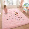 Foxmas Large Area Rugs for Living Room Bedroom 6x9 Feet, Fluffy Kids Room Plush Shaggy Nursery Rug Furry Throw Carpets for Boys Girls, College Dorm Fuzzy Rugs Home Decorate Rug, Pink view 4