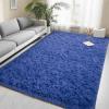 Foxmas Large Area Rugs for Living Room Bedroom 6x9 Feet, Fluffy Kids Room Plush Shaggy Nursery Rug Furry Throw Carpets for Boys Girls, College Dorm Fuzzy Rugs Home Decorate Rug, Light Navy view 1