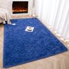 Foxmas Large Area Rugs for Living Room Bedroom 6x9 Feet, Fluffy Kids Room Plush Shaggy Nursery Rug Furry Throw Carpets for Boys Girls, College Dorm Fuzzy Rugs Home Decorate Rug, Light Navy view 3