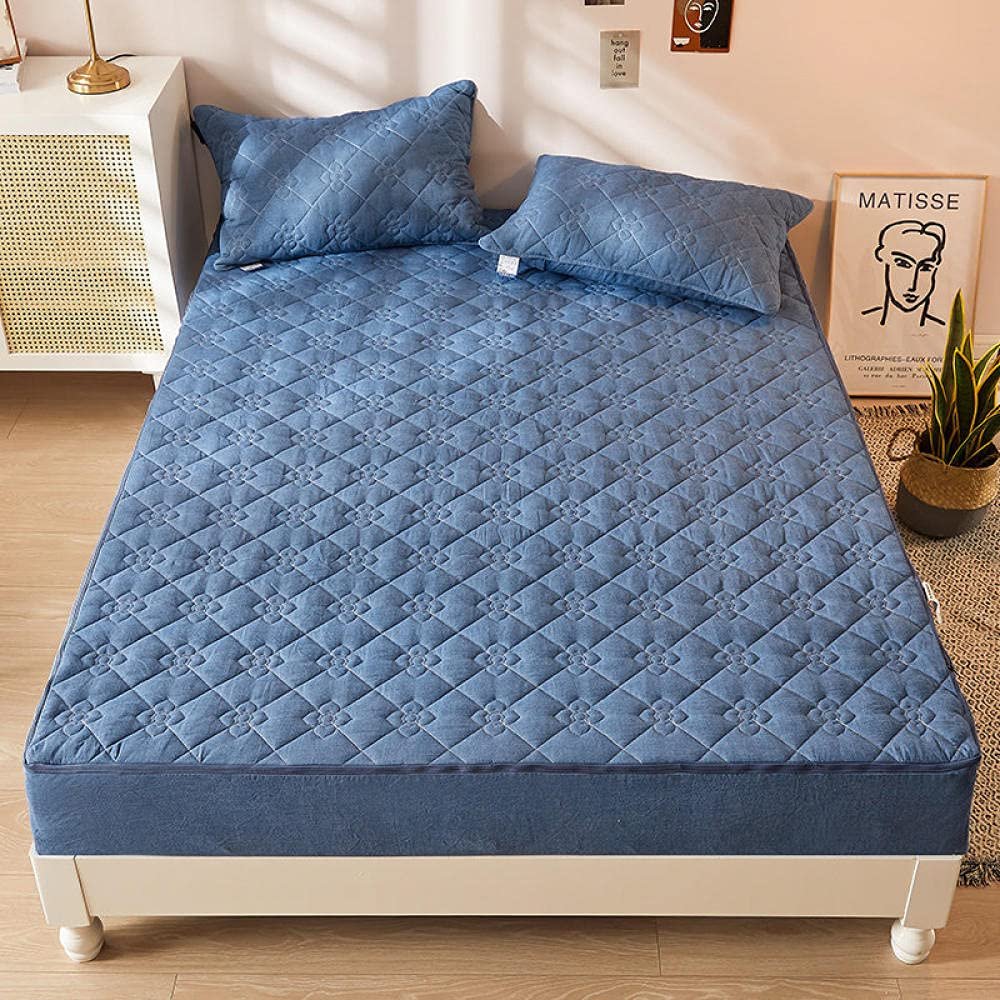 CFYCYHDZHT Mattress Protector with Zipper Closure-6 Side Protection Breathable Mattress Bags for Moving and Storage Full Size - Reusable Mattress Cover-Blue_200x220cm+25cm