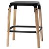 Magis Japan SD770 Steel Wood Stool H78 Stool, 15.4 x 15.4 x 30.7 inches (39 x 39 x 78 cm), Natural Beach/Black view 1