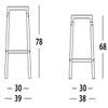 Magis Japan SD770 Steel Wood Stool H78 Stool, 15.4 x 15.4 x 30.7 inches (39 x 39 x 78 cm), Natural Beach/Black view 3