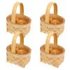 4pcs Wicker Basket with Handles Simple Hand-Woven Baskets Handwoven Basket for Picnics, Gifts, Fall, Home Decor (3.5 x 2.5 Inch) view 1