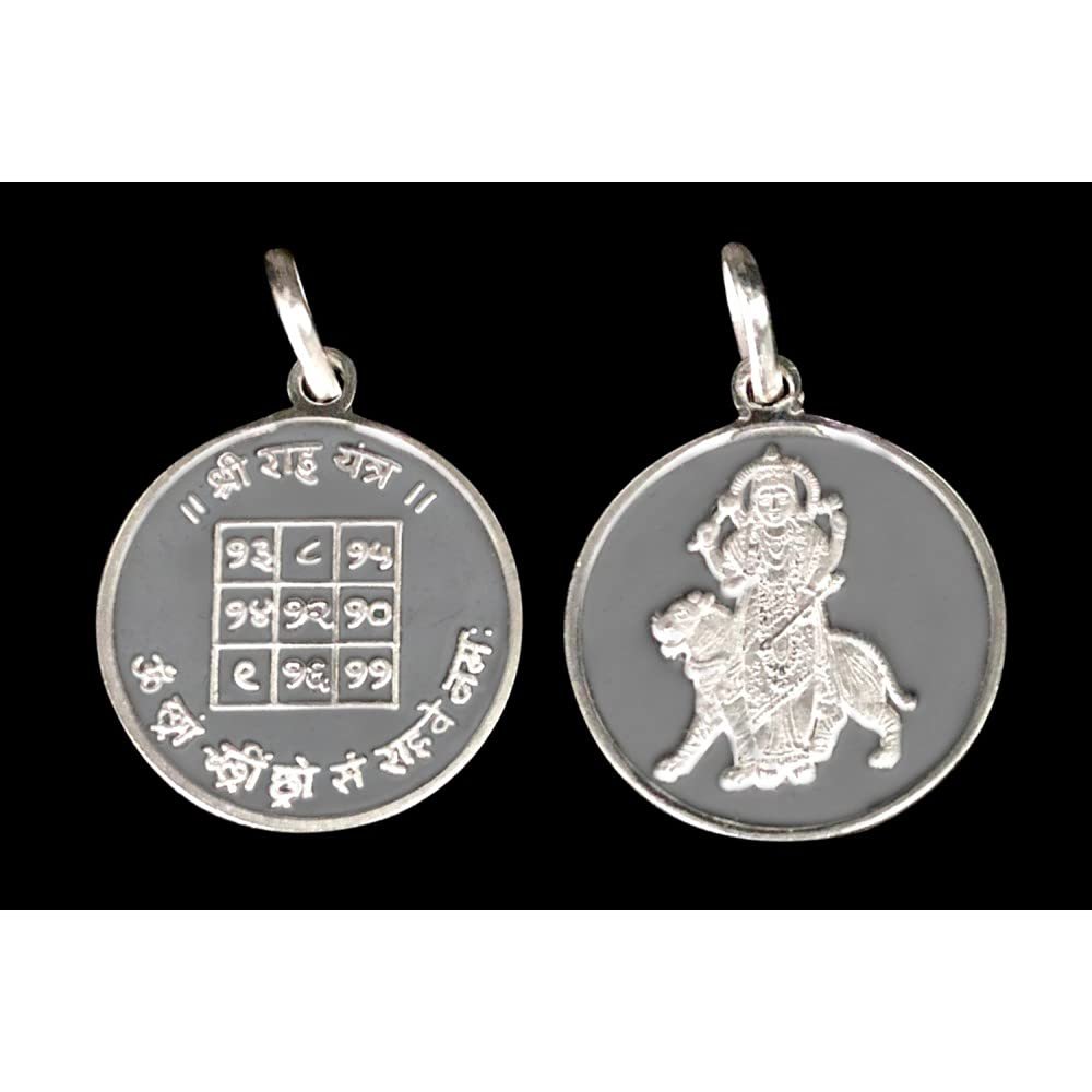 Rahu Graha / Rahu Planet Yantra Pendant in Pure Silver 999 Blessed and Energized Navgraha Planetary Locket