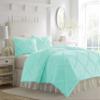 Bedding Empire Luxurious 3 Piece Diamond Shape Ruffle Duvet Cover Set 100% Egyptian Cotton 500 Thread Count Queen Size, Aqua Color view 1