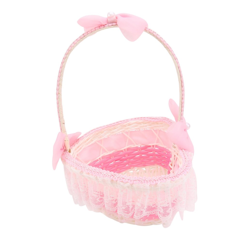 flower girl baskets for weddings basket white wedding boho large Lace Heart-