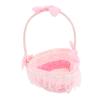 flower girl baskets for weddings basket white wedding boho large Lace Heart- view 1