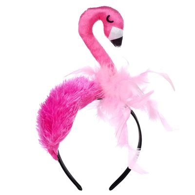 Abaodam Flamingo Headband Flamingo Hat Costume Tropical Hair Accessory for Women Birthday Party Cosplay Photo Prop Hawaiian Theme Party