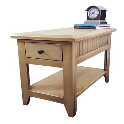 American Heartland 75314EGR Poplar Chair Table with 1 Drawer European Green