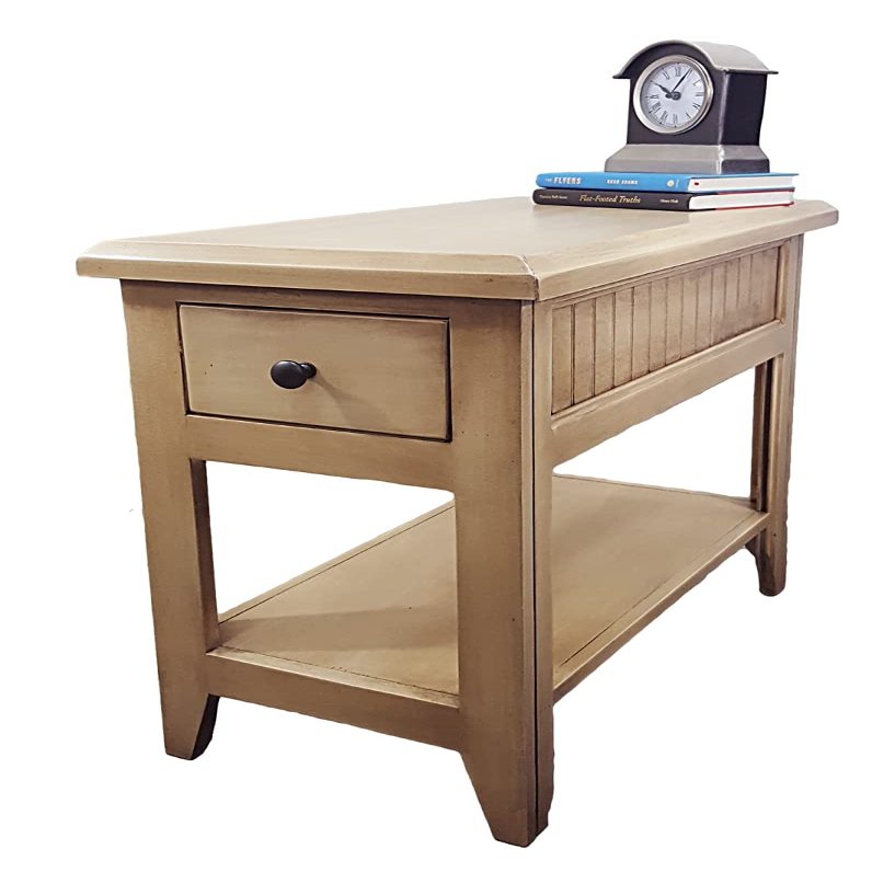 American Heartland 75314EGR Poplar Chair Table with 1 Drawer European Green