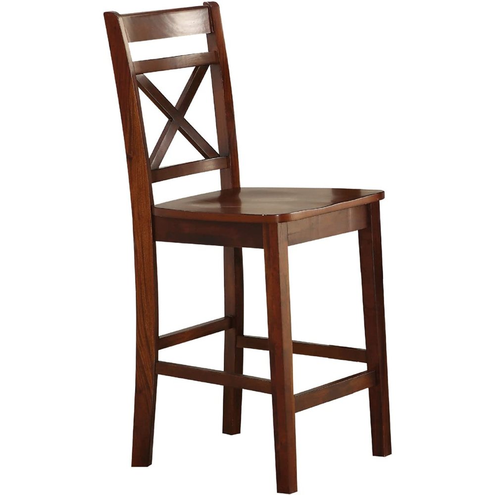 acme 72537 39 in. Tartys Counter Height Chair, Cherry - Set of 2