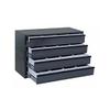 CRAFTLINE Modular Shallow 4 Drawer Rack Cabinet with Trays Black view 1