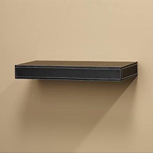 Amore Designs LTHR12BK Leather Shelving Black44;10 x 12 in.