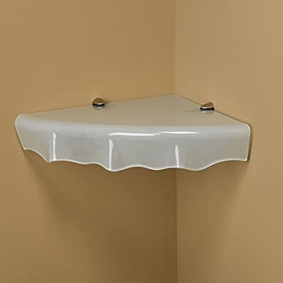 Amore Designs CPTSOYSTERCOR Concepts Oyster Opaque Glass Shelf, 16 x 16 in.