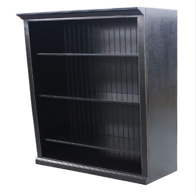 American Heartland 75360BR 60 in. Poplar Open Bookcase with Bead Board Paneling Burnt Red