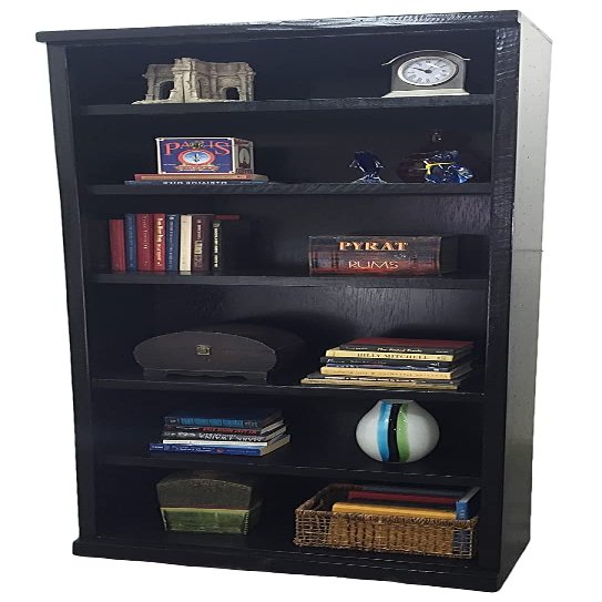 American Heartland 30384RYL 84 in. Rustic Bookcase with 4 Adjustable Wood Shelves Rustic Yellow