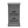 BOWERY HILL Modern Grey Finished Wood 3-Drawer Nightstand view 1