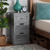 BOWERY HILL Modern Grey Finished Wood 3-Drawer Nightstand view 2