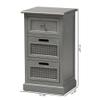 BOWERY HILL Modern Grey Finished Wood 3-Drawer Nightstand view 3