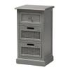 BOWERY HILL Modern Grey Finished Wood 3-Drawer Nightstand view 4