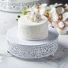 Efavormart 8" Round Lace White Metal Cake Stand, Small Dessert & Cupcake Pedestal for Party Decorations view 2