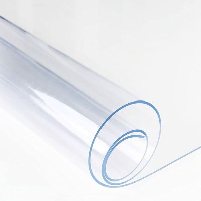 100% Vinyl Waterproof Plastic Table Cover Crystal Clear Tablecloth Protector, 2mm Thick PVC Soft Glass Transparent Dining Table Pad for Wooden, Glass, Marble Table/Desk Clear Mat