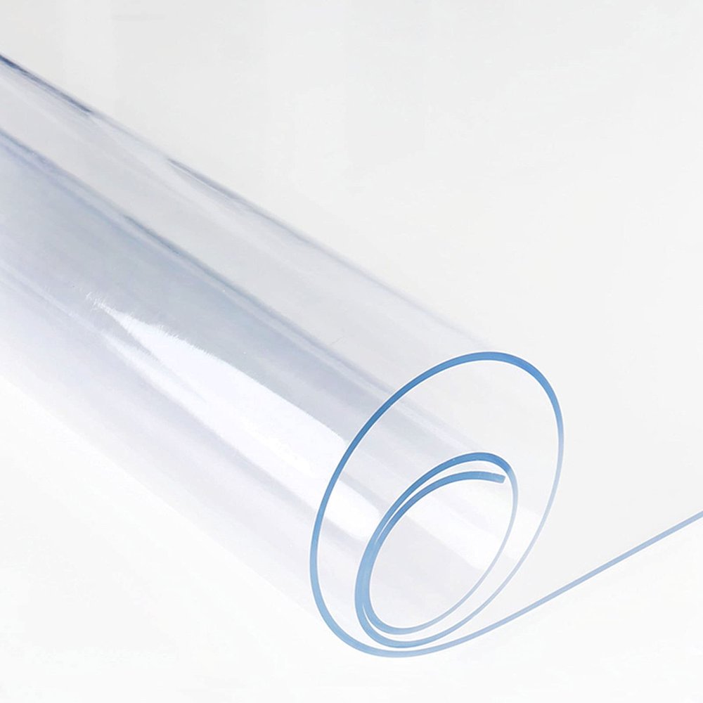 100% Vinyl Waterproof Plastic Table Cover Crystal Clear Tablecloth Protector, 2mm Thick PVC Soft Glass Transparent Dining Table Pad for Wooden, Glass, Marble Table/Desk Clear Mat