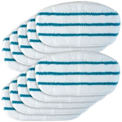 BlueStars 10-Pack Replacement Microfiber Steam Mop Pads Compatible with PurSteam ThermaPro 10-in-1 and ThermaPro 211 Steam Mop Cleaners  Washable and Reusable Mop Pads for Steamer Floor Cleaning