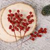 winemana 24 Pack 8 Inch Christmas Glitter Faux Winter Berry Sprigs, Artificial Sparking Red Berries Ornaments for Christmas Tree DIY Crafts Wreath Garland Decor (Red) view 4